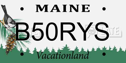 B50RYS Maine License Plate