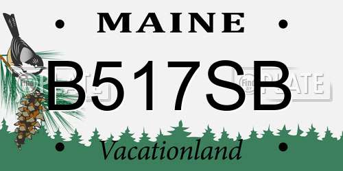 B517SB Maine License Plate