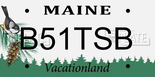 B51TSB Maine License Plate