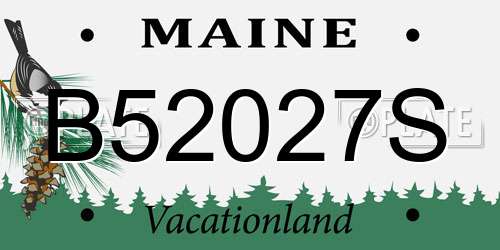 B52027S Maine License Plate