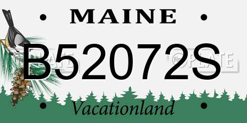 B52072S Maine License Plate