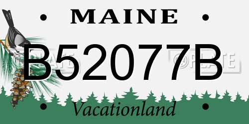 B52077B Maine License Plate