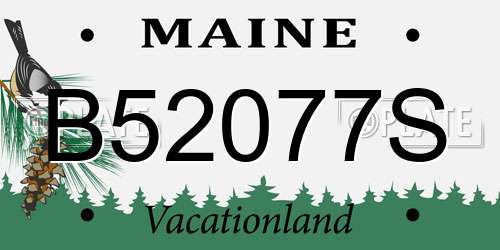 B52077S Maine License Plate
