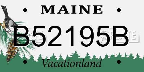 B52195B Maine License Plate