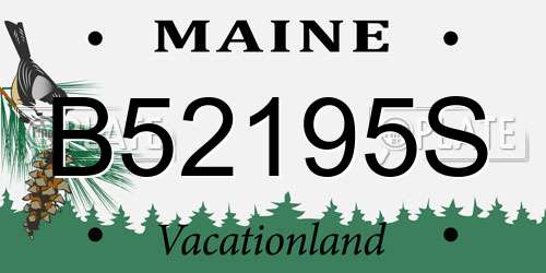 B52195S Maine License Plate