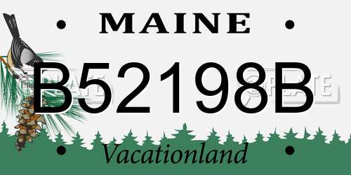 B52198B Maine License Plate
