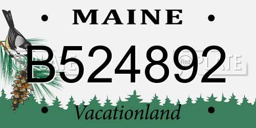 B524892 Maine License Plate