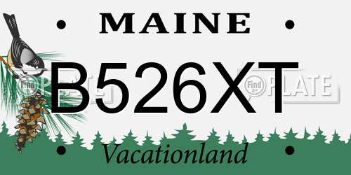 B526XT Maine License Plate