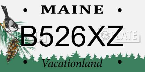 B526XZ Maine License Plate
