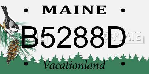B5288D Maine License Plate