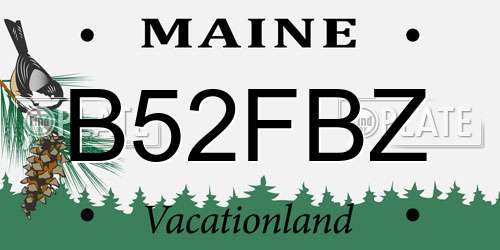 B52FBZ Maine License Plate