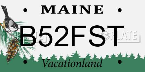 B52FST Maine License Plate