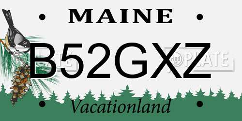 B52GXZ Maine License Plate