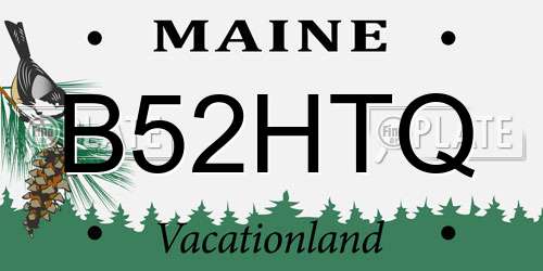 B52HTQ Maine License Plate