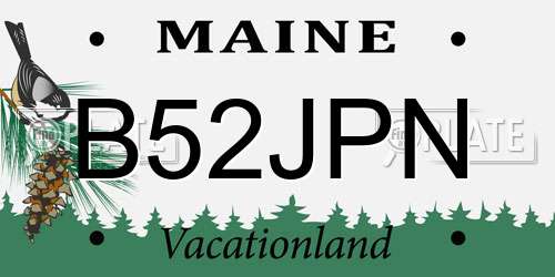 B52JPN Maine License Plate
