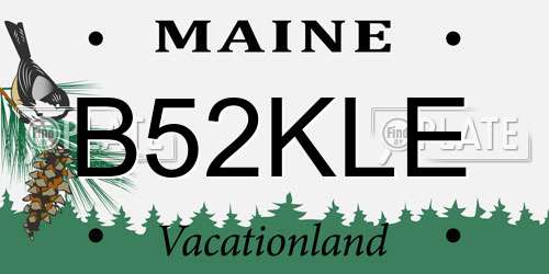 B52KLE Maine License Plate