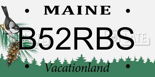 B52RBS Maine License Plate