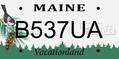 B537UA Maine License Plate