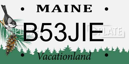 B53JIE Maine License Plate