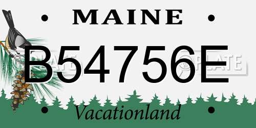 B54756E Maine License Plate