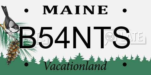 B54NTS Maine License Plate