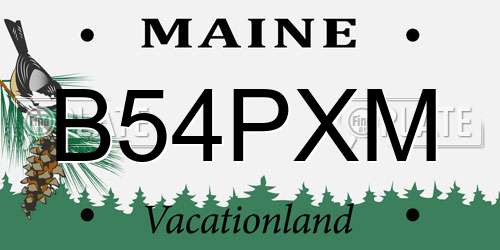 B54PXM Maine License Plate