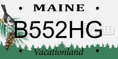 B552HG Maine License Plate