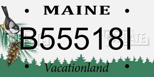 B55518I Maine License Plate