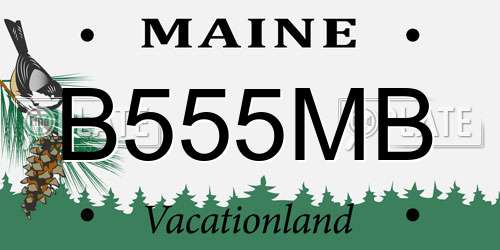 B555MB Maine License Plate