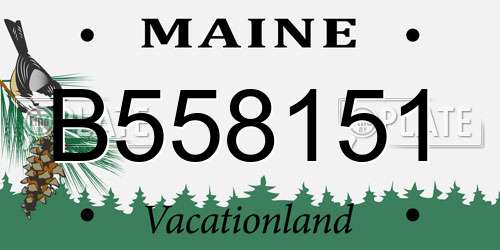 B558151 Maine License Plate