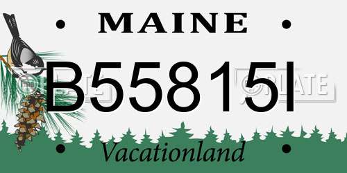 B55815I Maine License Plate