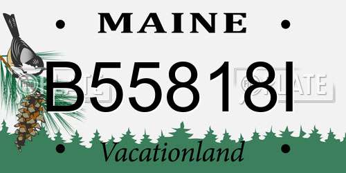 B55818I Maine License Plate