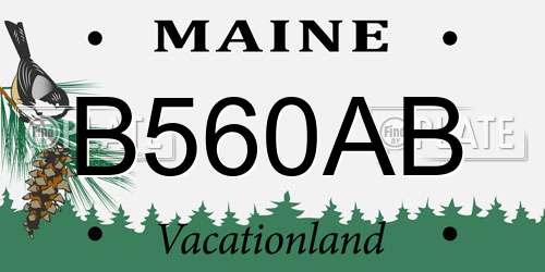 B560AB Maine License Plate