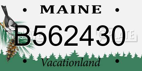 B562430 Maine License Plate