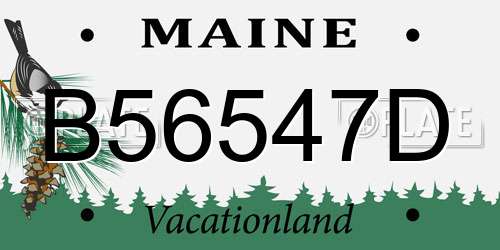 B56547D Maine License Plate