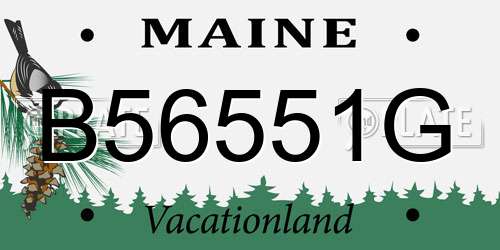 B56551G Maine License Plate