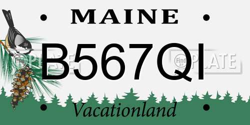 B567QI Maine License Plate