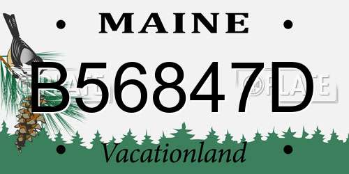 B56847D Maine License Plate