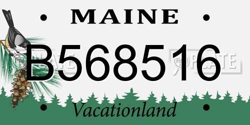 B568516 Maine License Plate