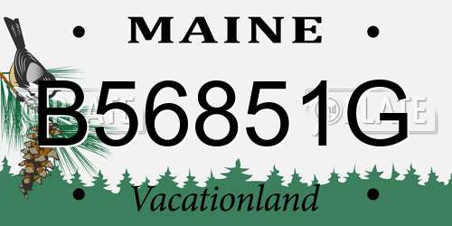 B56851G Maine License Plate
