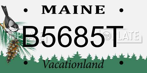 B5685T Maine License Plate