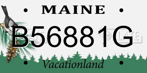 B56881G Maine License Plate