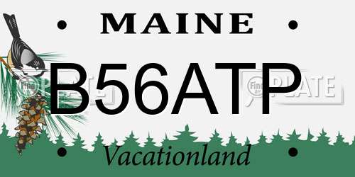 B56ATP Maine License Plate
