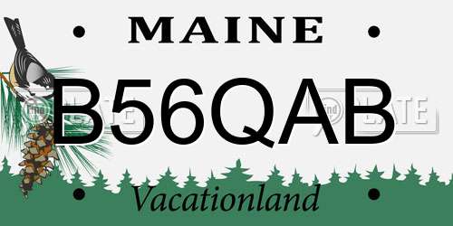 B56QAB Maine License Plate