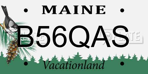 B56QAS Maine License Plate