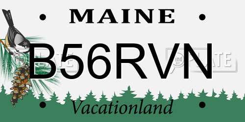 B56RVN Maine License Plate