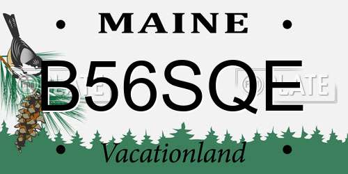 B56SQE Maine License Plate