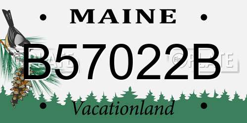 B57022B Maine License Plate