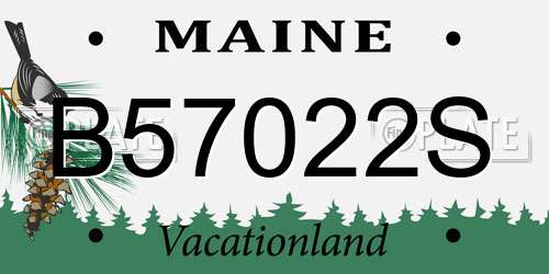 B57022S Maine License Plate