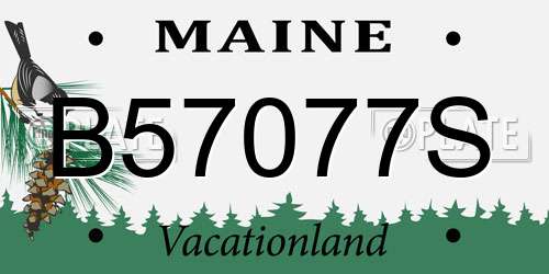B57077S Maine License Plate
